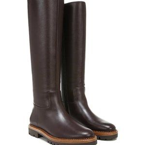 Vince Collin Water Resistant Knee High Leather Boot in Chocolate